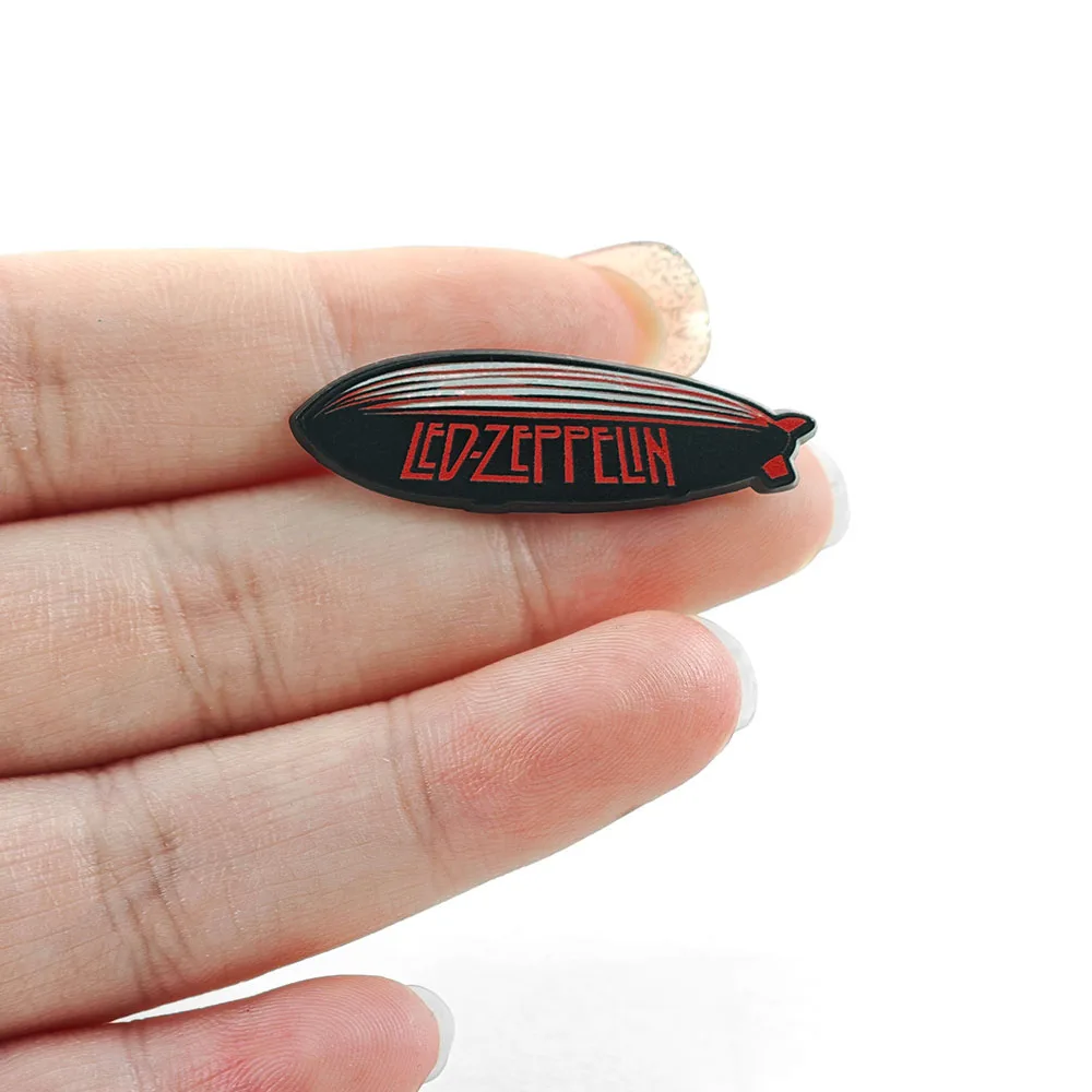 L-Led Z-Zeppelin Brosche Vintage Rockband Anime Cartoon Luftschiff Metall-Abzeichen Retro Emaille-Pin Musik-Fan-Geschenk Schmuck – Detail 4