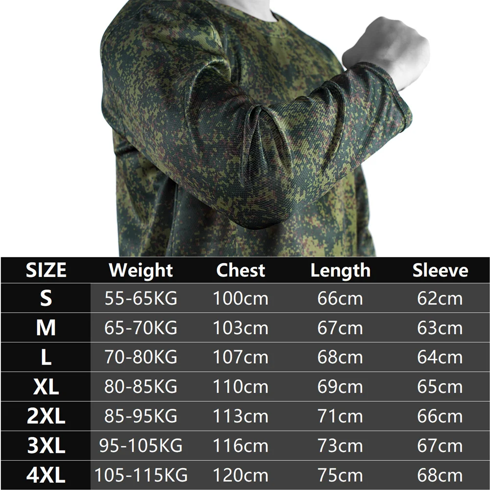 Military Camouflage Tactical Combat Long T-Shirt Training Hunting Quick-Drying Gym T Shirts 4XL