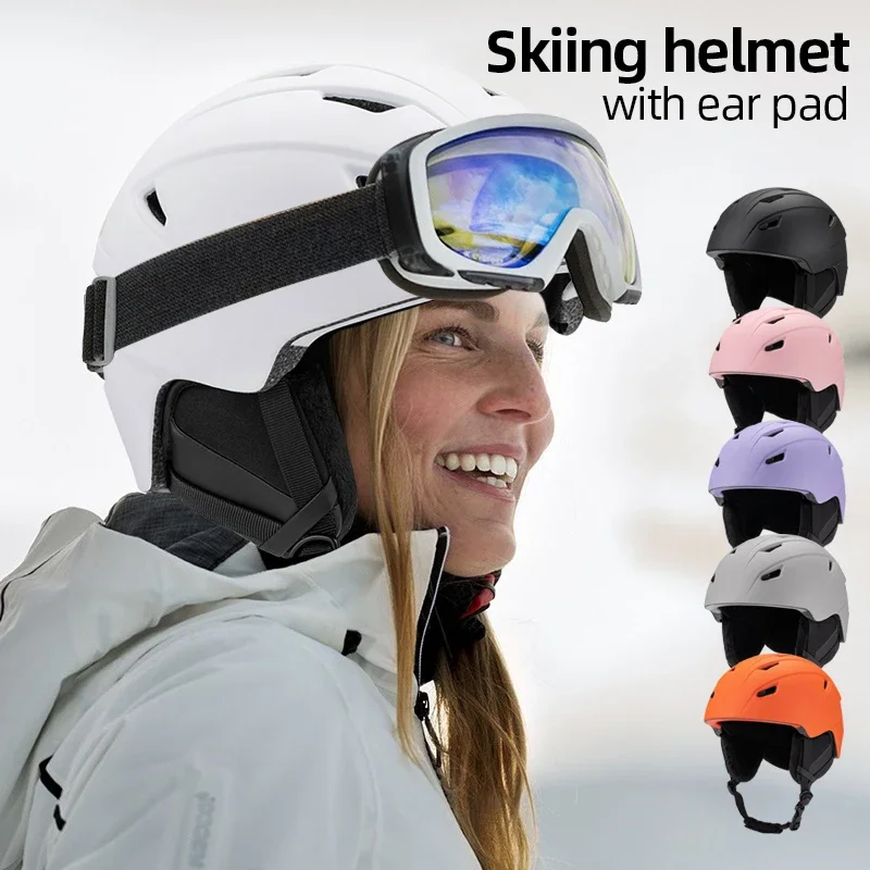 Winter Ski Helmet for Snowboard Skating Thermal Men\'s Skiing Helmets Safety Integrated Light Bike Helmet Outdoor Sports Warm Cap