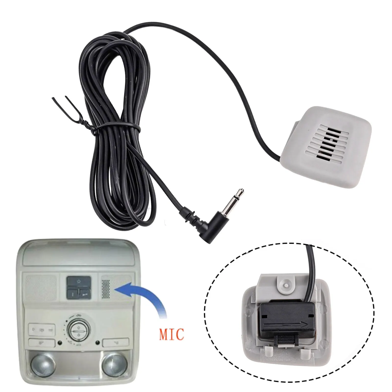 Car Roof Panel Mic 3.5mm Plug Mic Car Interior Frequency Response 50Hz-20KHz Impedance 2.2KΩ Sensitivity -32dB ± 3dB