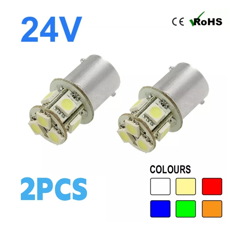2 قطعة 24 فولت الجانب مصابيح كهربائية LED هيلا مصابيح كشاف صغيرة الحجم HGV استبدال للشاحنات مصابيح كهربائية داخلية 149 246 R5W R10W 8 SMD BA15s