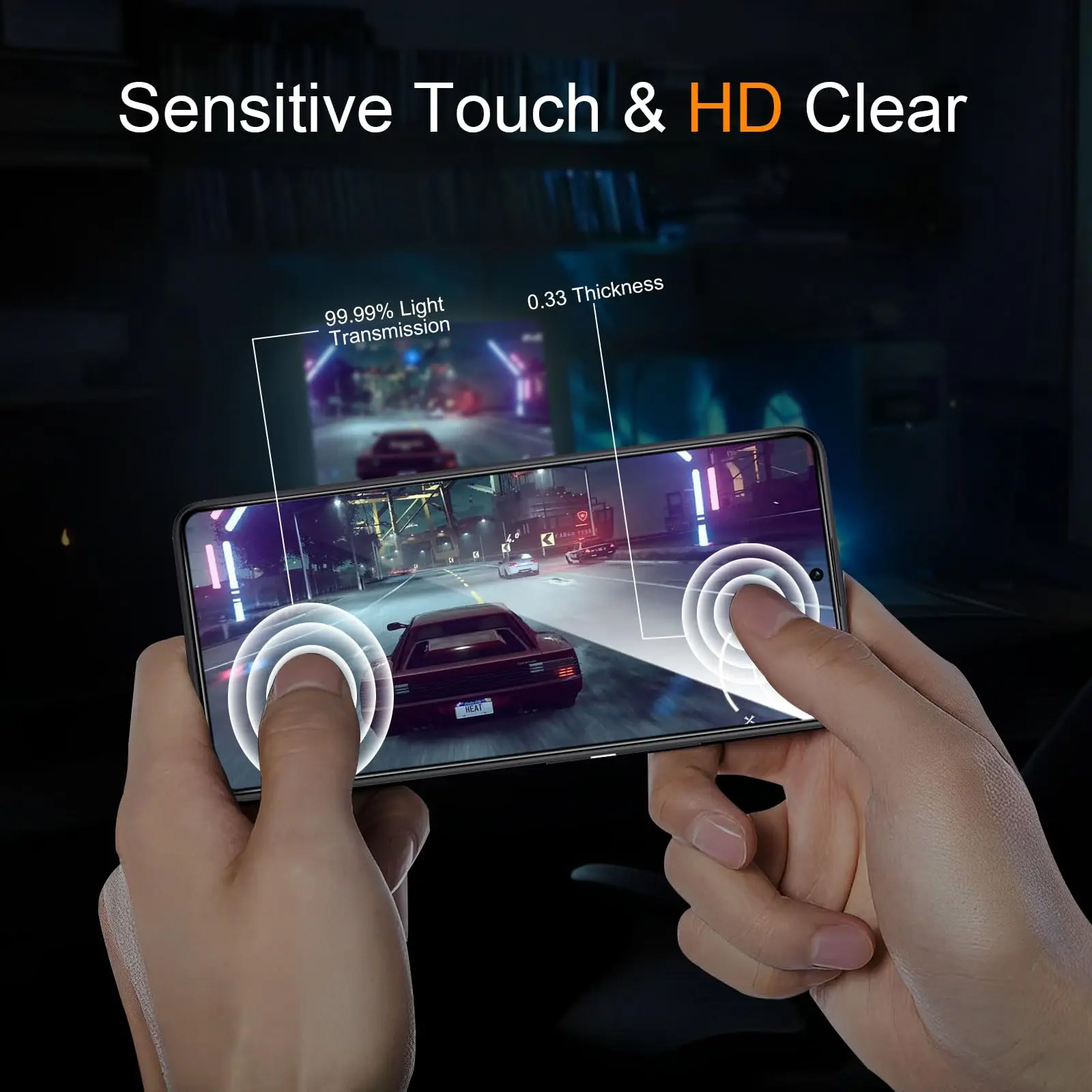 Für Xiaomi Redmi Note 13 Pro Displayschutzfolie aus gehärtetem Glas, Kristallglimmer, 9H HD, klar, transparent, kratzfest – Detail 4