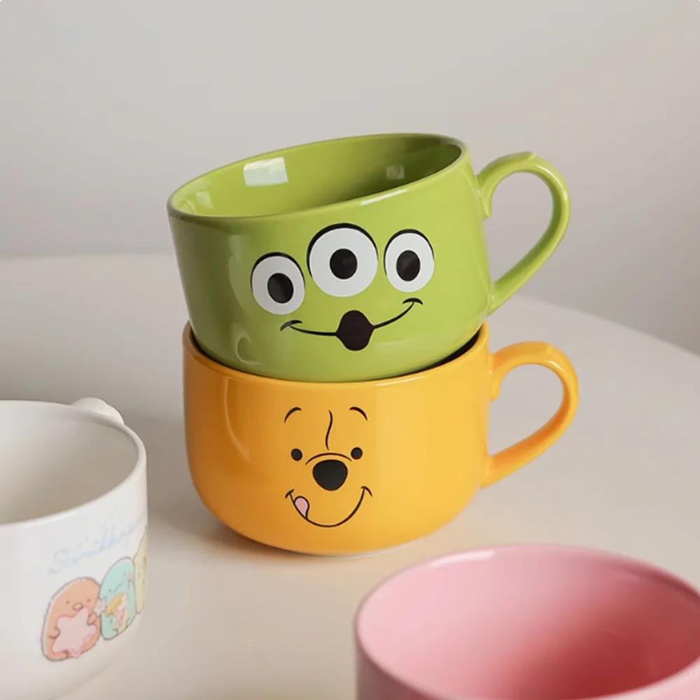 Disney Winnie the Pooh Toy Story Alien Ceramics Mugs Action Figure Toys Ceramics Mugs Cups Home Decoration Model Kids Gifts