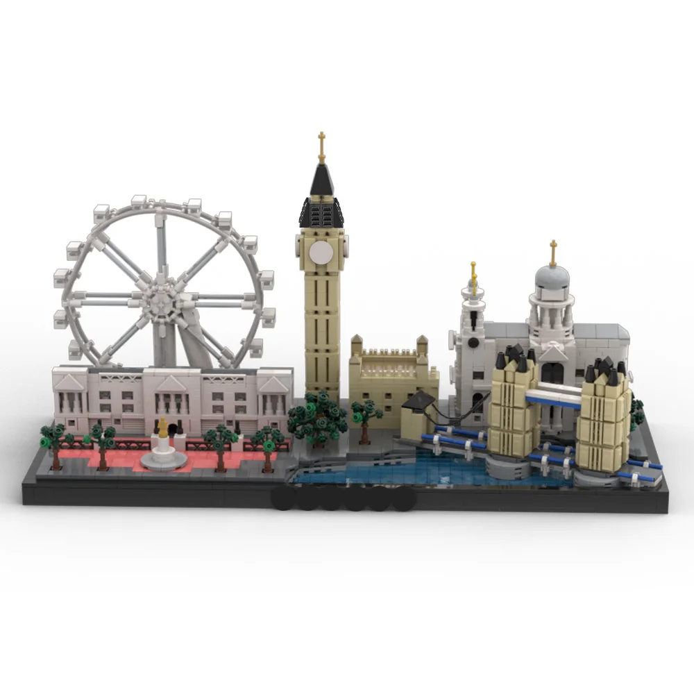 

Gobricks MOC London Skyline Building Blocks Model Elizabeth Tower London Famous landmarks DIY Bricks Assemble Toys Kids Gifts