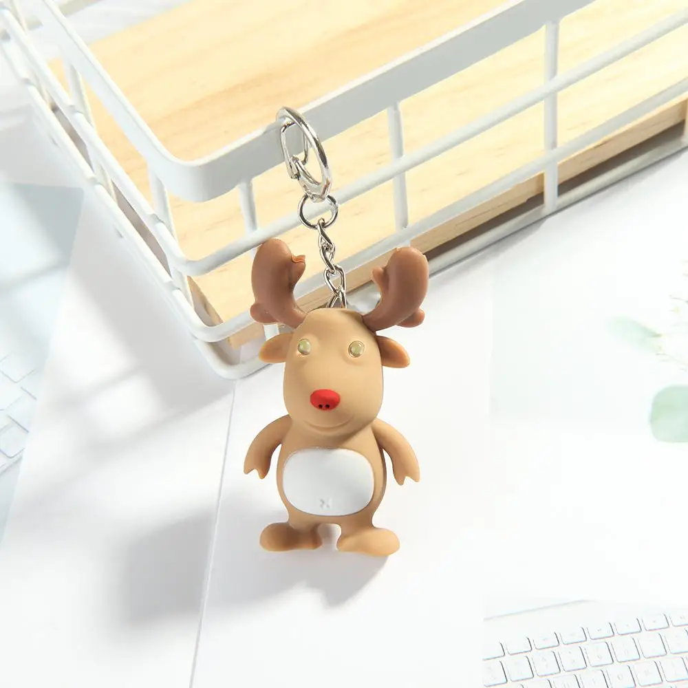 

Cute Vocal Christmas Gift Mini Flashlight Key Chain Luminous Key Ring LED Lights