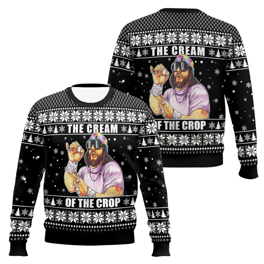 Otoño Macho Man la crema de la cosecha suéter de Navidad feo divertido jersey de fiesta de vacaciones suéter de lucha para hombres regalo de Navidad
