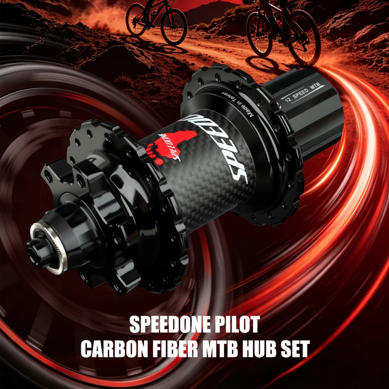 SPEEDONE Pilot Bicycle Carbon Fiber Hub 32H HG Tower Base 120 Click QR/TA Lightweight Mountain Bike Bearing Hub Set Bikes Parts