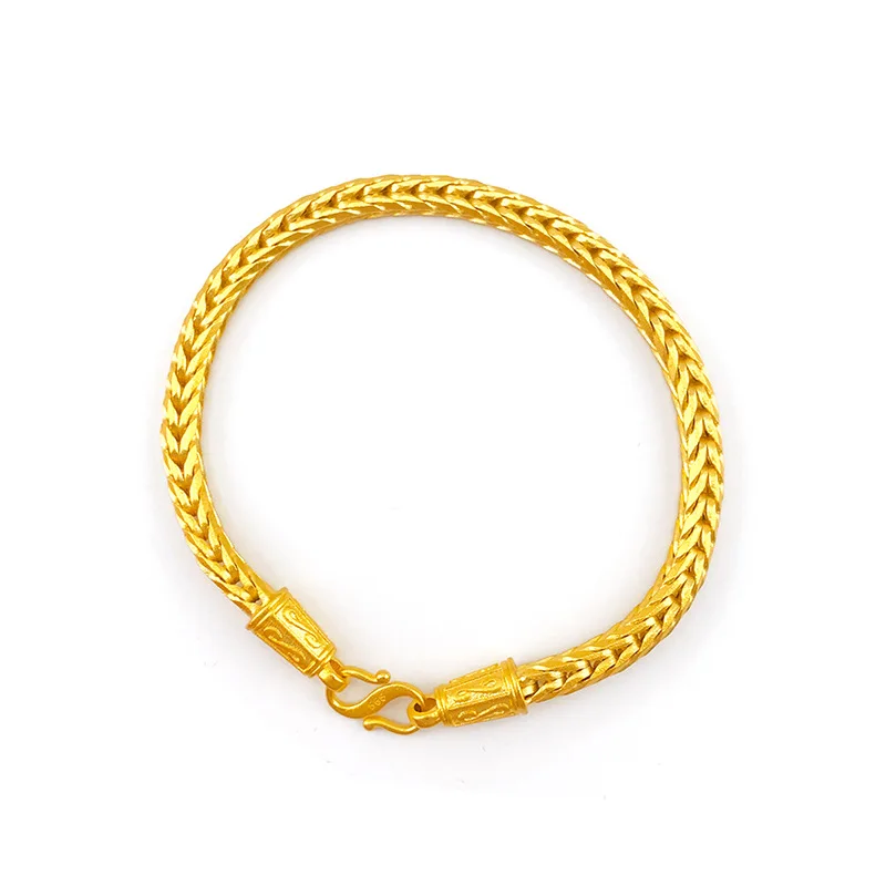 Unisex 9999 24K Real Gold Fashionable Simple Versatile Elegant Snake Bone Bracelet Jewelry Dragon Bone Jewelry for Men Women