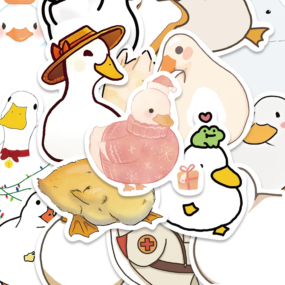 

50pcs Simple Drawing Of A Duck Stickers Cartoon Animals Decal DIY Handbook Laptop Phone Suitcase Stationery Decorative Stickers