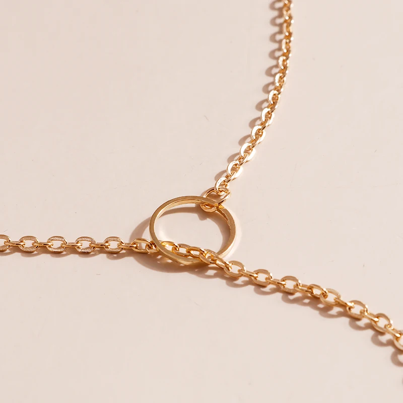 Aihua Minimalistische Halskette mit rundem Stab-Anhänger für Frauen, Schlüsselbein-Halskette, lange Kette, Modeschmuck, Statement-Geschenke für Mädchen – Detail 7
