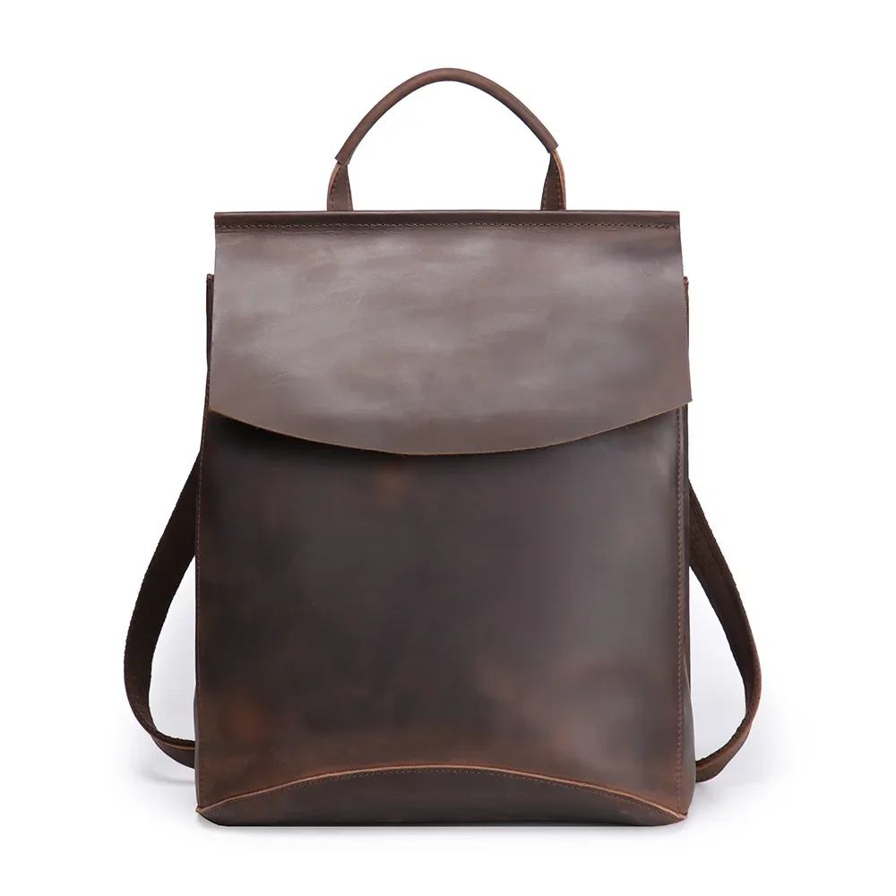 

Vintage Leather Travel Backpack Crazy Horse Skin Multi-functional Shoulder Bag Men's Handheld Travel Bag