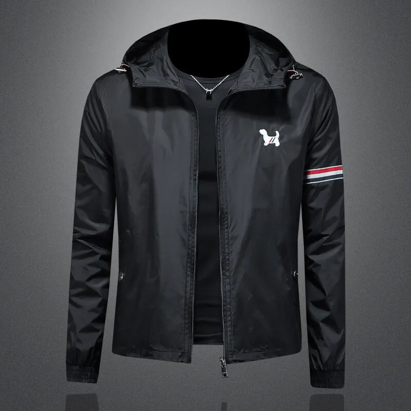 

Повседневная куртка с капюшоном 2026: Новинка из полиэстера, с длинными рукавами, молодежная, универсальная, на четыре сезона, с эластичным низом