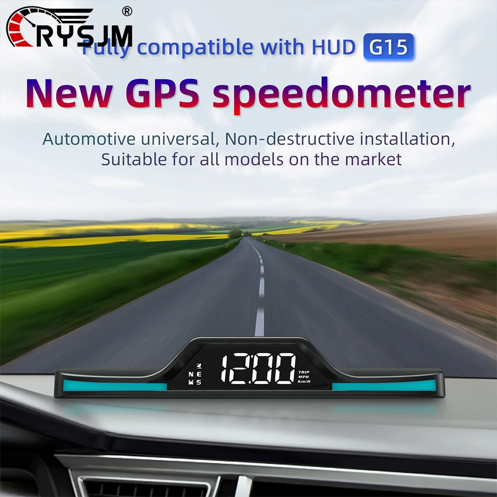 

Автомобильный GPS-дисплей G15 HUD: цифровой спидометр, одинарный счетчик пробега для всех автомобилей с функцией оповещения о превышении скорости