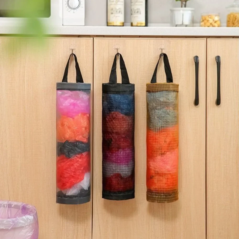 

Home Grocery Bag Holder Wall Mount Plastic Bag Holder Dispenser Hanging Storage Trash Garbage Bag Kitchen Garbage Organizer