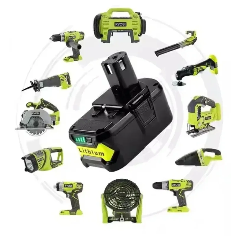 

.18 В 12800 мАч для RYOBI P108 18 В One + Plus аккумулятор 18 В литий-ионный электроинструмент P104 P107 RB18L50 RB18L20 P108'.\