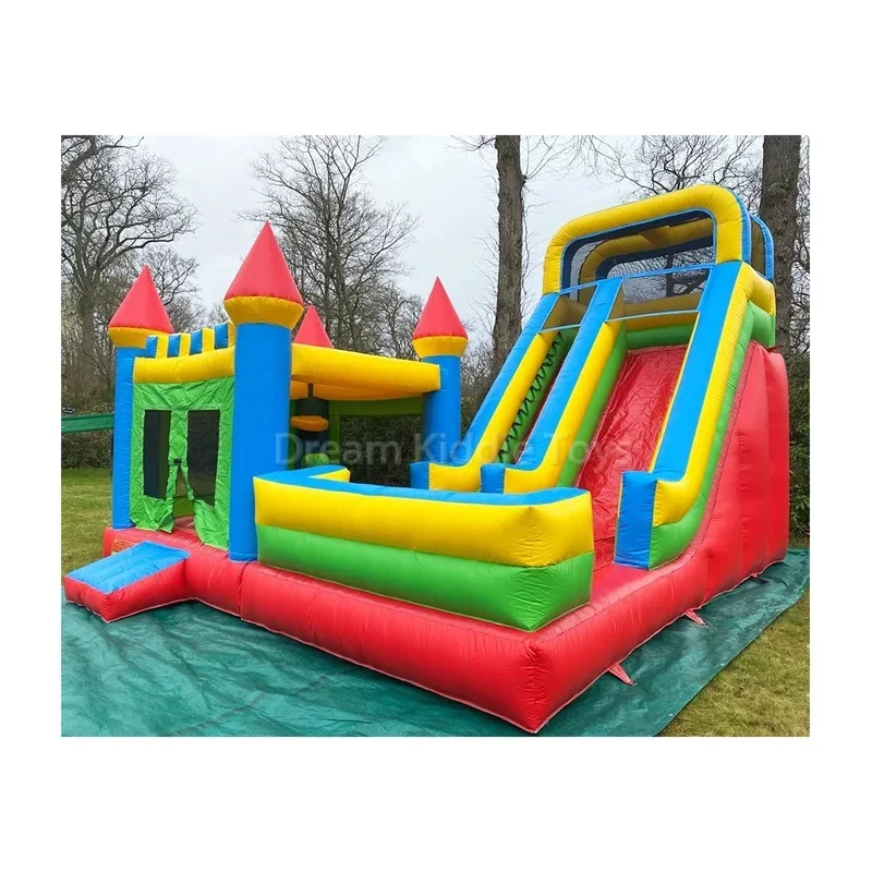 Outdoor Inflatable Trampoline Bounce House with Slide Combo Commercial Bouncy Castle for Kids