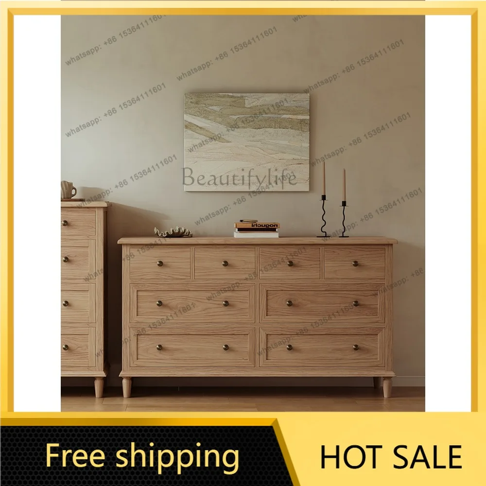 FG integrated solid wood French natural wind log high-end living room bedroom storage wall cabinet