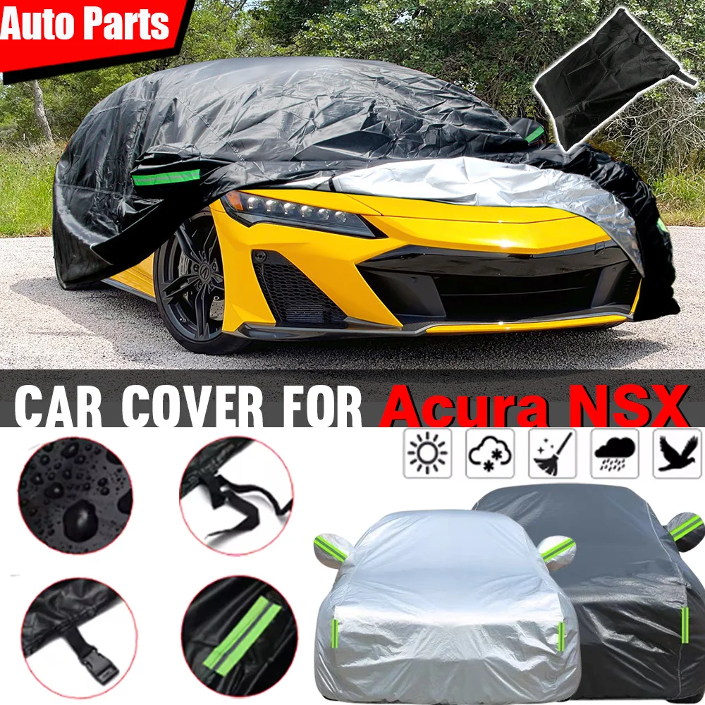 

Outdoor Windproof Black Car Cover Waterproof Summer Sun Winter Rain Snow Ice Protection For Acura NSX 1991-2025