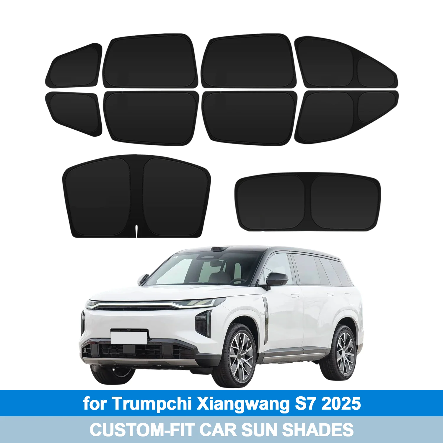 

For Trumpchi Xiangwang S7 2025 Windshield Sun Shade Side Window Shades Cover Sun Visor Shield Privacy Protection