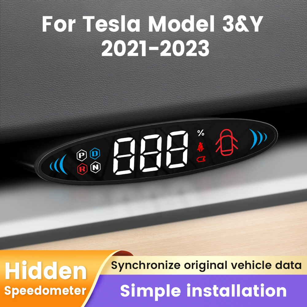 Tesla Car Accessiores HUD Head Up Display For Tesla Model 3 Model Y 2021 2022 2023 Hidden Speedometer Real Time Synchronization