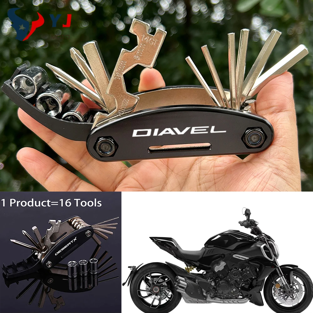 Motorcycle Tool Portable Wrench Screwdriver Set For Ducati Desert X DesertX 2022 - 2024 Diavel V4 Cromo Repair Tools Accessories