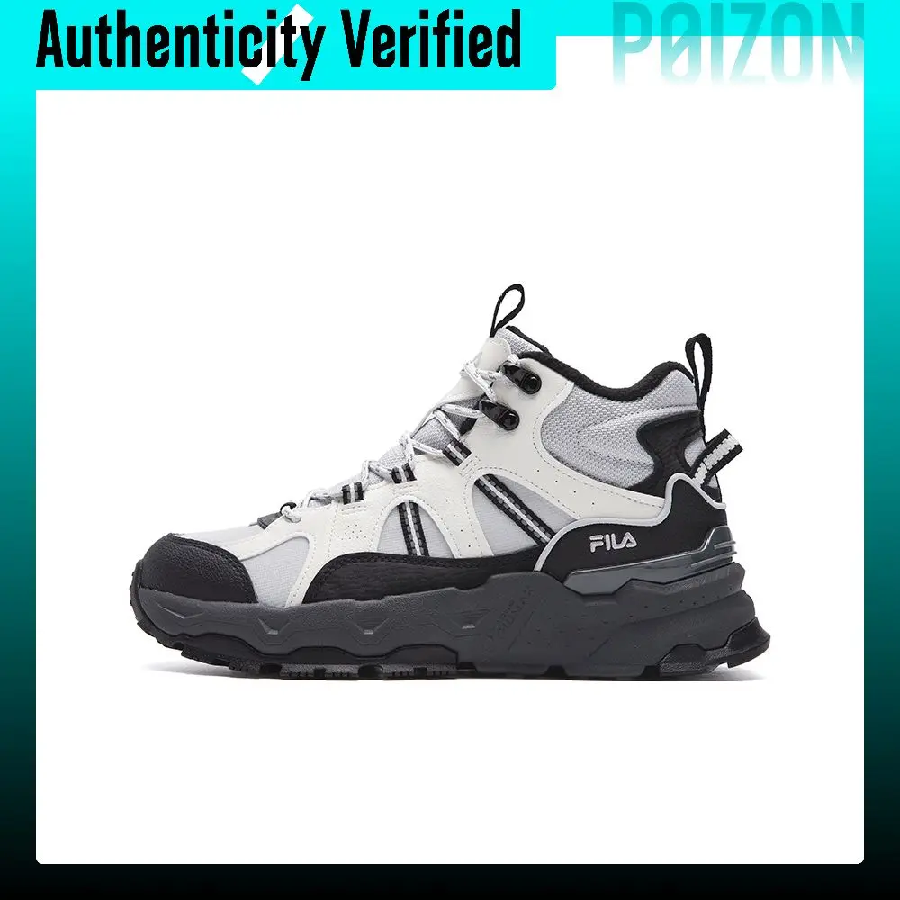 FILA TREK 1S MID WE Fleece Lined Firefly Shoes, Fashion Thermal Height Increasing Casual Shoes Women's Gray White F12W542121FTW