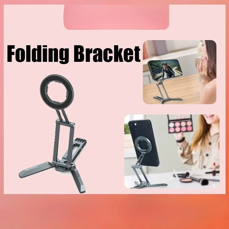 LMA2 Magnetic Folding Stand for iPhone 17 16 Magsafe Aluminum Desktop Tripod Portable Holder