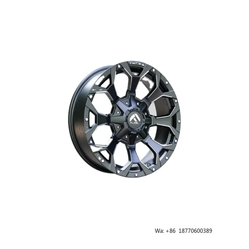 16X8.0 Aluminum Alloy Wheel Hub Matt Black Machine Face Suitable for Off-road Vehicles, SUVs, RVs, Beach Buggies, Etc.