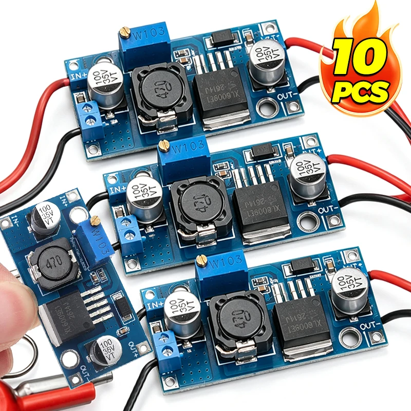 10/1PCS Adjustable Boost Module XL6009 DC-DC Step Up Converter Booster 4A 400KHz 3-32V to 5-35V 400KHz Power Supply Module Board