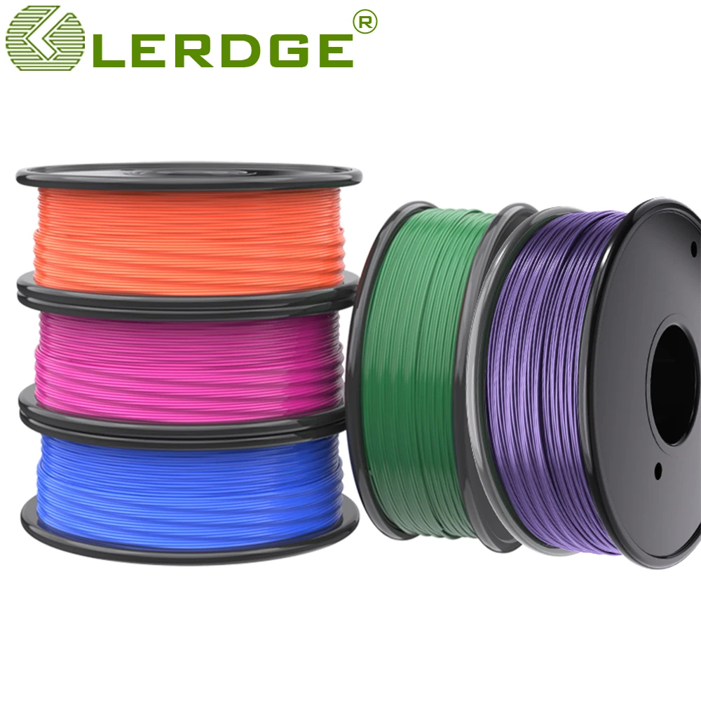 LERDGE 3d printer PLA Filament  1.75mm 1KG Solid Carbon fiber Transparent Fluo Glow Twinkling Light Change Multicolor Gradient