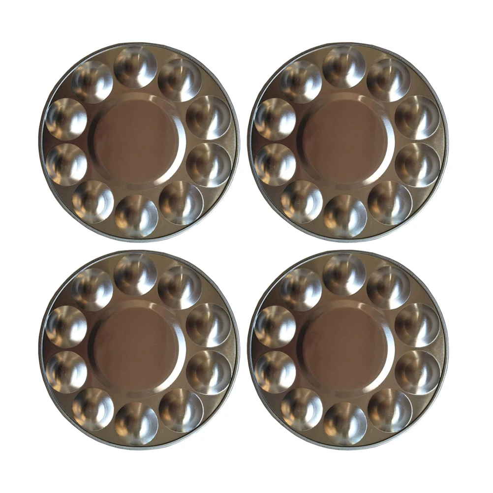 

4Pcs Aluminum Palette Painting Tray Durable Painting Tray Watercolor Artist Storage Watercolor Paint Easy