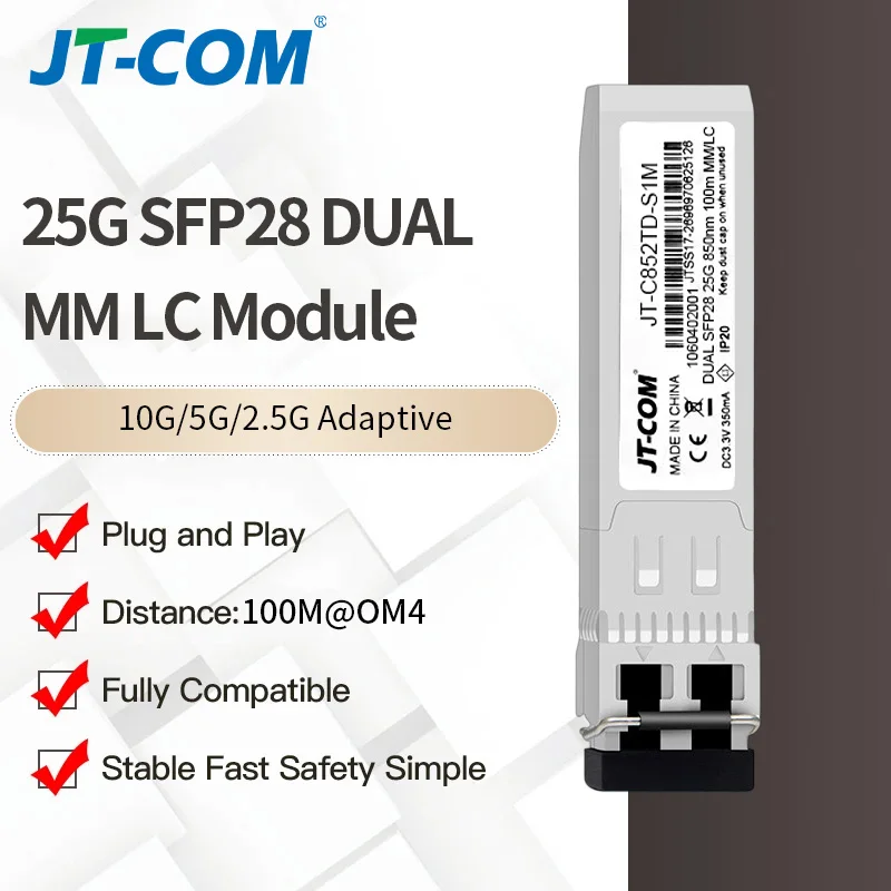 25G SFP28 SR Optical Transceiver Module SFP28 25GBASE-SR 850nm 100m MMF Duplex LC for Compatible Cisco MikroTik Intel...