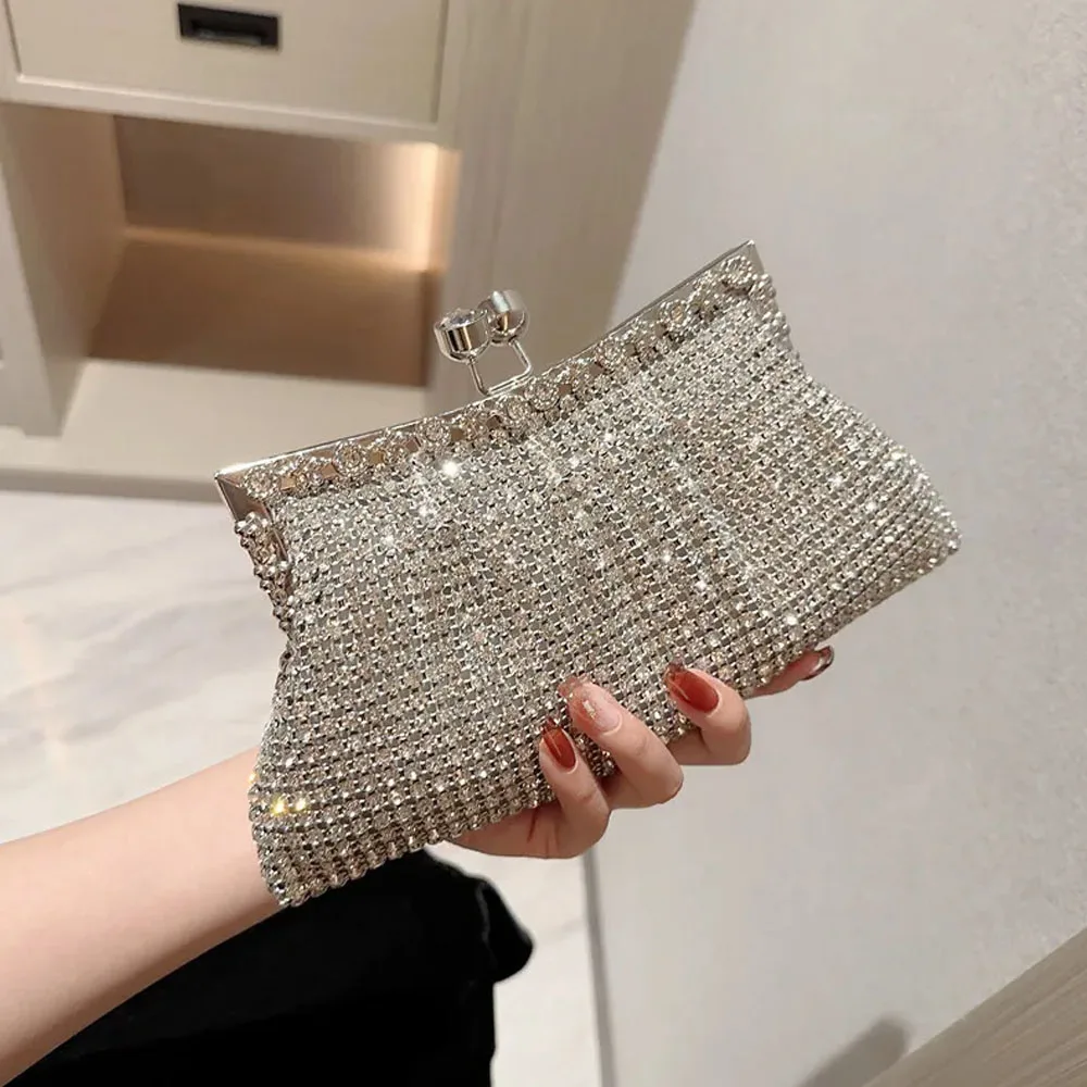 

Fashion Women Evening Bag Luxury Rhinestone Party Handbag Wedding Lady Shoulder Bag Elegant Shiny Diamond Evening Clutch Bag