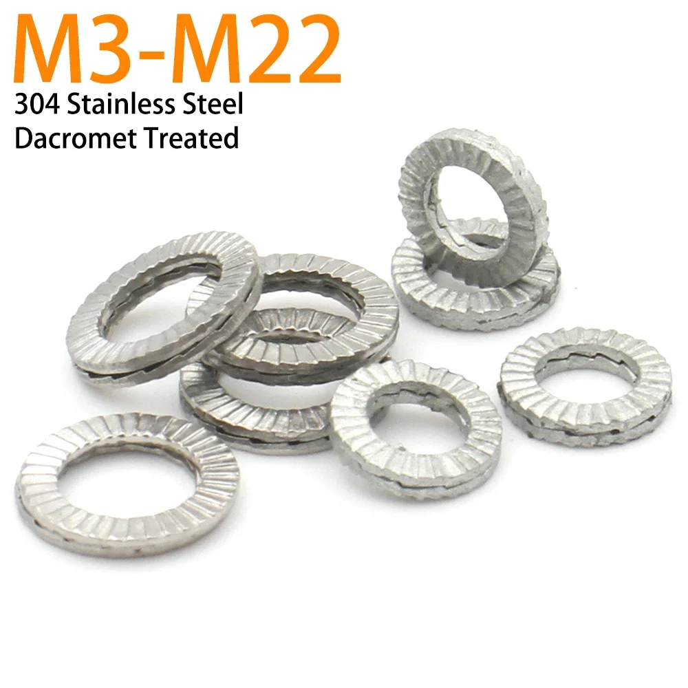 5/ 10/ 20 Pairs ( Glued) Stainless Steel Dacromet Self-lock Washers Genuine Wedge M3 M4 M5 M6 M8 M10 M12 M14 M16 M18 M20 M22