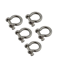5PCS Bow Shackle 304 Stainless Steel With Screw Pin Rigging Hardware 4mm 5mm 6mm 8mm 10mm Tow Shackle For Survival Bracelets
