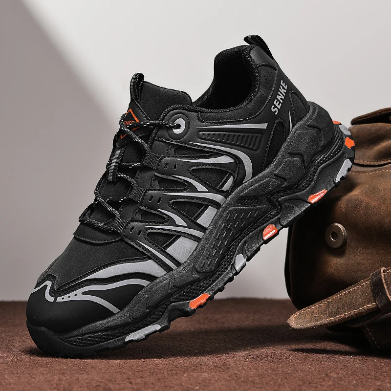 

Men Hiking Shoes Retro Fashion Breathe Anti Slip Wear-resistant Comfort Travel Shoes High-quality Leather Lace Up Sports Shoes