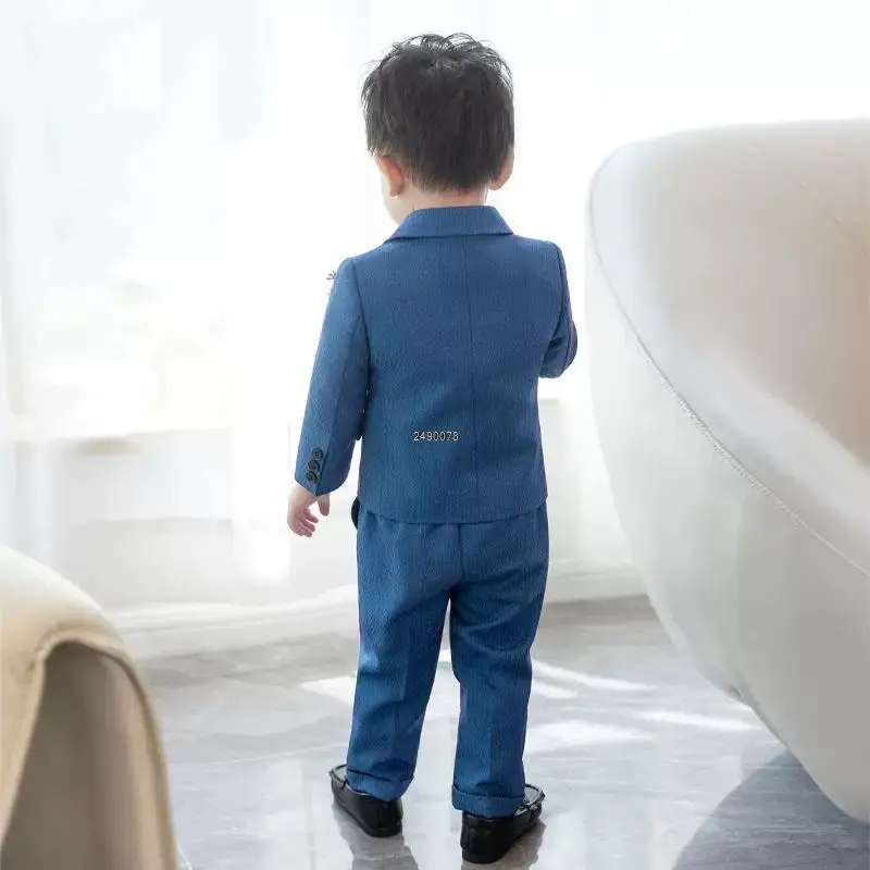 Children Shiny Wedding Suit Baby Boys 1 Year Birthday Dress Kids Luxurious Photograph Suit Child Performance Party Show Dress