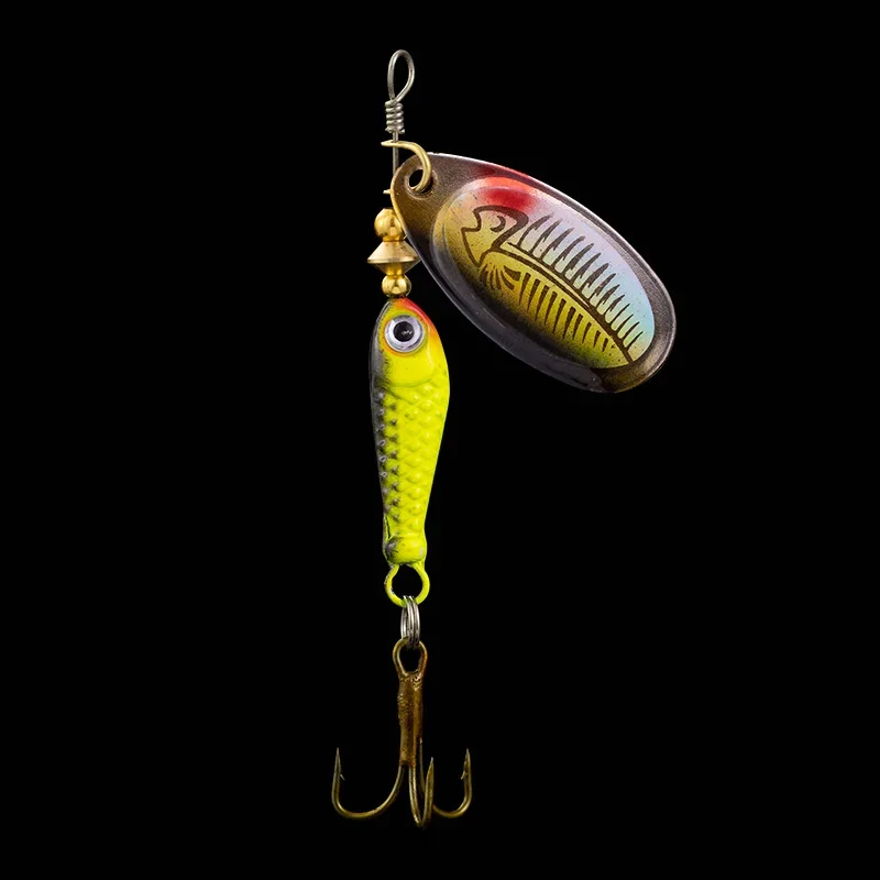 9g rotierender Angelköder, Löffelköder, Metallköder, dreifacher Haken, künstlicher Fisch, Wobbler, Feeder