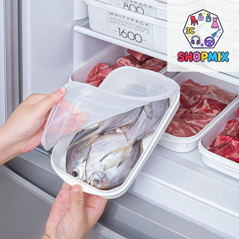 Caja para Empacar Carne, Apta para Alimentos, Almacenamiento en Refrigerador, Conservación de Frutas y Verduras, Caja Dividida para Preparar Platos