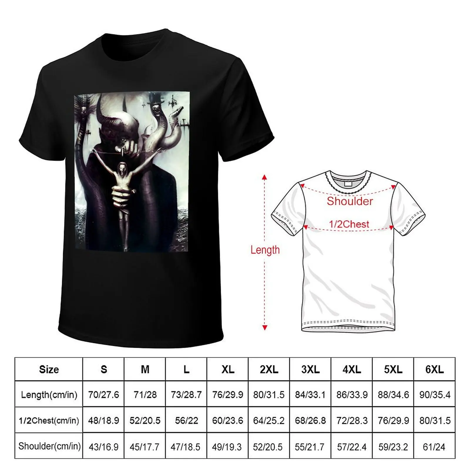 HR Giger Satan T-Shirt Plus Size Gym Sports T-Shirt