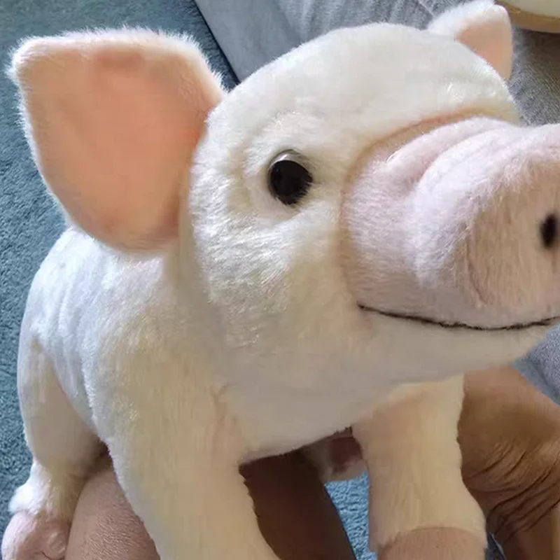 

New Black Domestic Pig Lifelike Stuffed Plush Toy Simulation Pink Doll Animal Model Soft Gifts