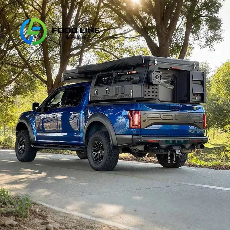 Customized 4X4 Truck Bed Pop Up Camper Light Slide‑On Structure Won’t Block Pickup Tailgate Normal Usage, Truck Camper Cabin view 2
