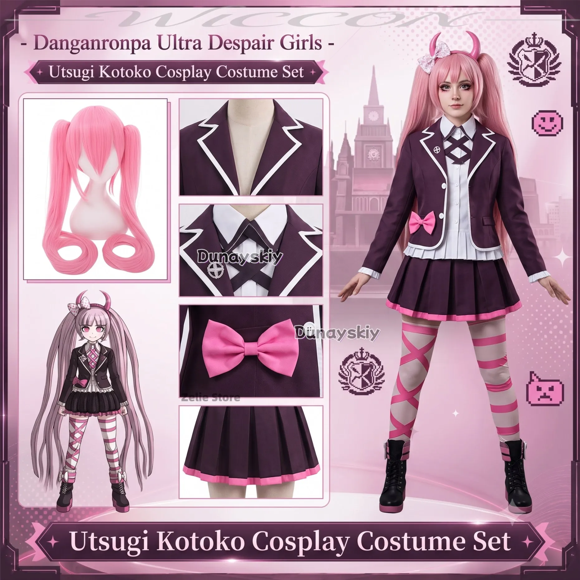 costume-de-cosplay-dangann-anime-game-ronppaa-ultra-despair-utsugigi-kotoko-perruque-rose-kawaii-robe-jk-uniforme-scolaire-fete-d'halloween