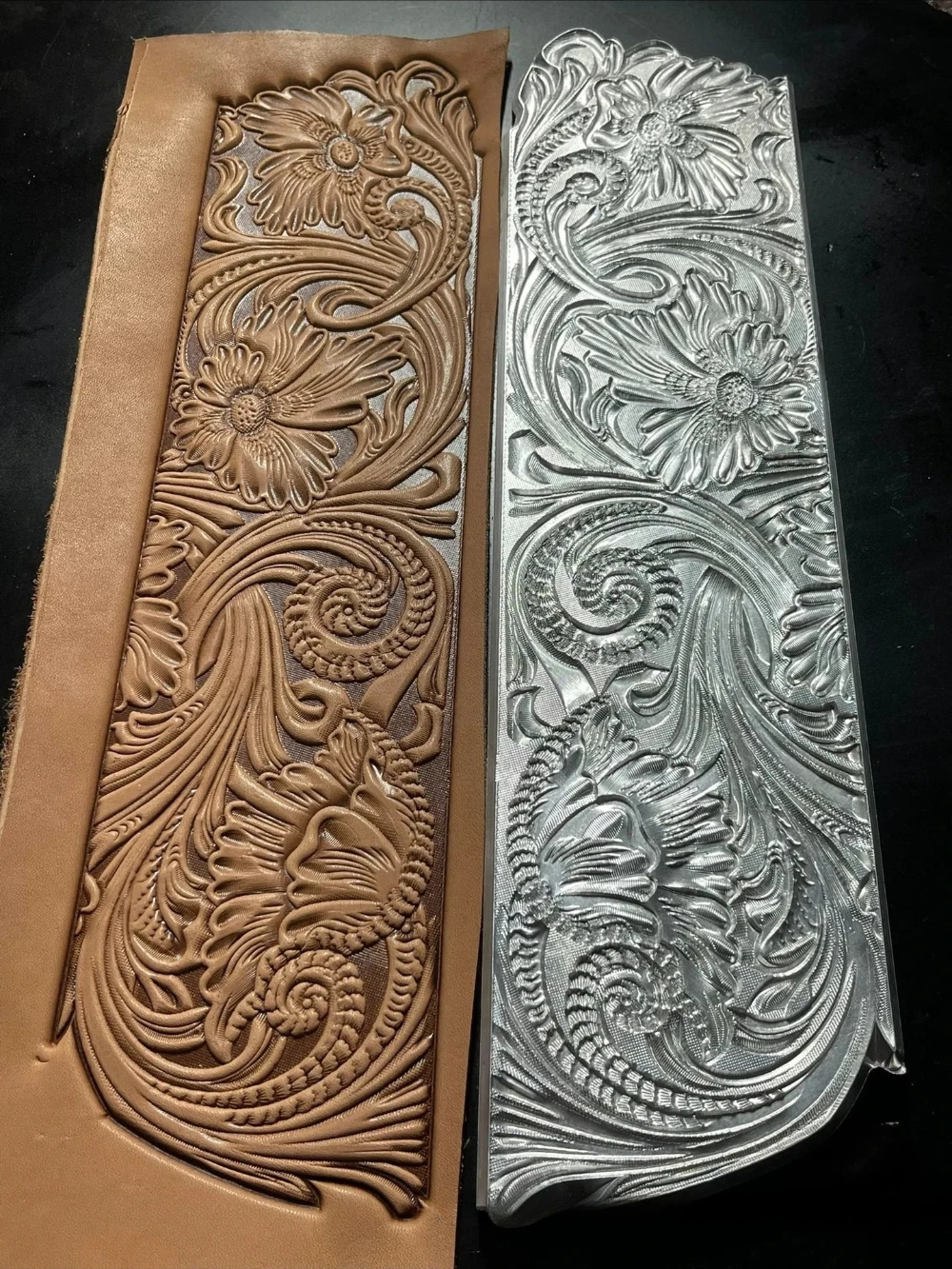 

3D Flower Pattern Leather Embossing Stamp Tool, Aluminium Alloy Carving Pressing Craft Belt Bag Tool Leather Working Tools