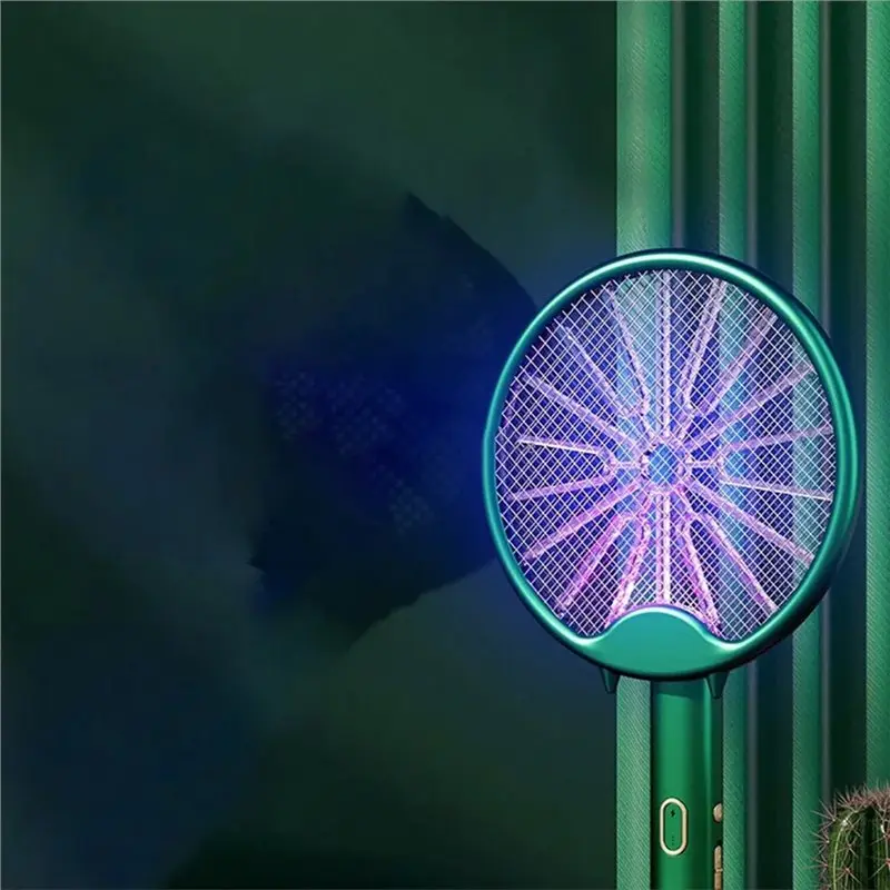 ABBZ-Fly Swatter Elektrisch Racket Oplaadbare Bug Zapper Racket Draagbare Opvouwbare 2-In-1 Muggenval Voor thuis