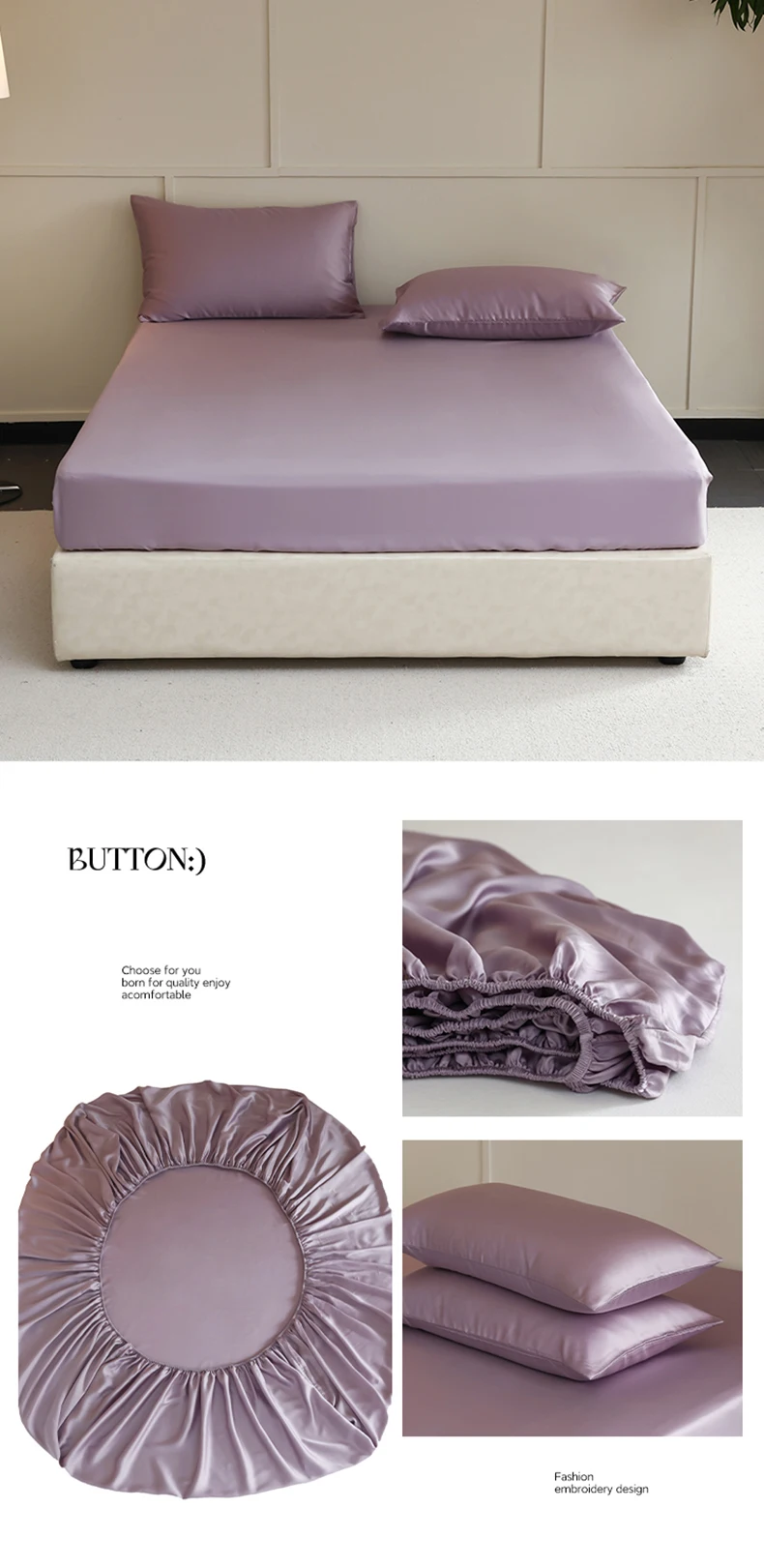 Mulberry Silk Fitted Sheet with Elastic Bands 23 Momme Pure Silk Mattress Covers for Single Double King Queen Bed Luxury Sheets