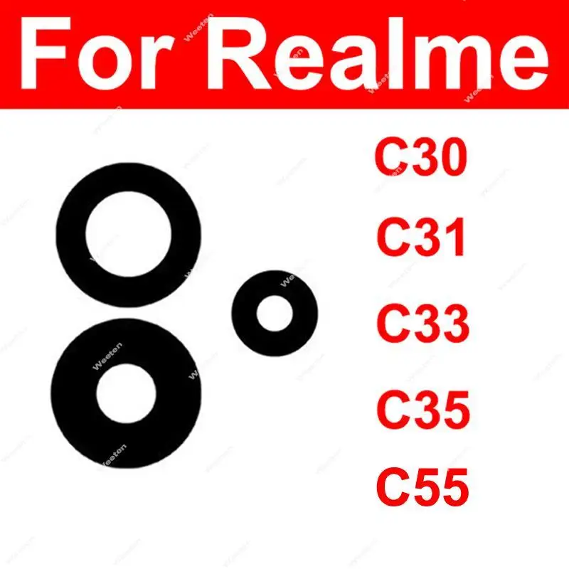 Back Camera Glass Lens For Realme C30 C30S C33 C31 C35 C53 C55 Rear Camera Lens Glass with Sticker Replacement