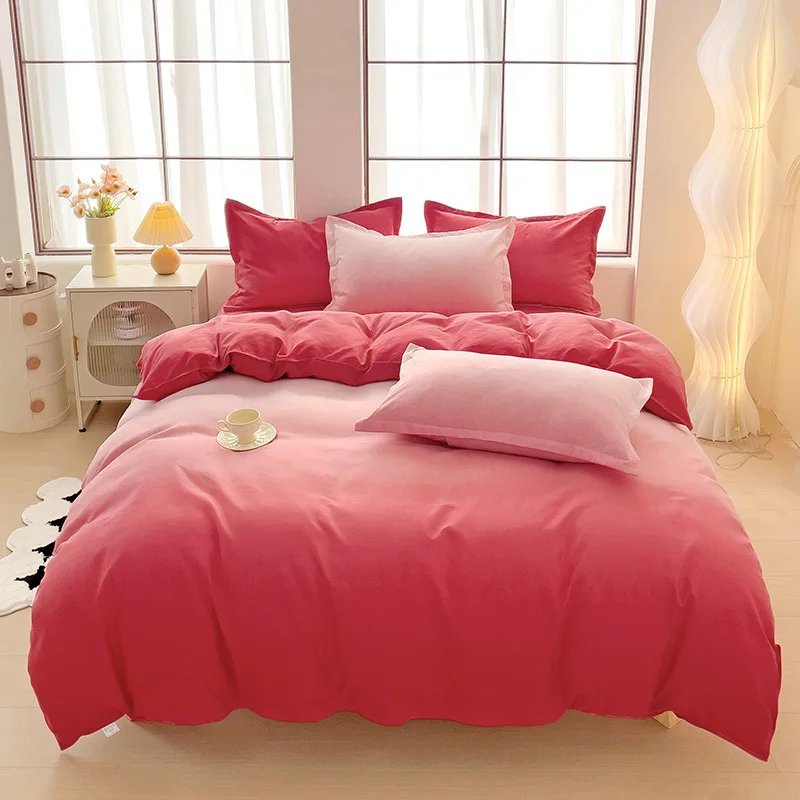 

Summer and Winter Blanket, Home Textile Water Wash 3/4 Pieces Bedding Set, Large Sheet Bed Bed Sheets and Pillowcases Bed Set