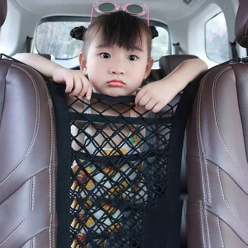 

Сумка для хранения для стайлинга автомобиля, эластичная сетчатая карманная клетка на спинку сиденья автомобиля, сетчатый Карманный держатель, органайзер для багажника автомобиля