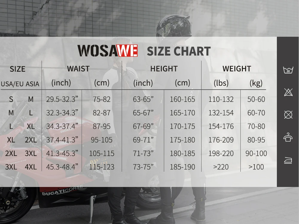 WOSAWE Men Motorcycle Pants Summer Motocross Pants Breathable Bicycle Bike Water-repellent Trousers Multi Purpose Pockets